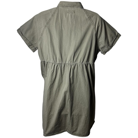 Pact 100% Organic Cotton Chambray Button Down Shirt Dress Color Seagrass L - Picture 5 of 11